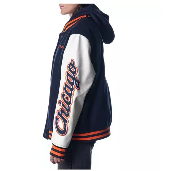 The Wild Collective Chicago Bears Varsity Jacket Unisex Small - Picture 2 of 5